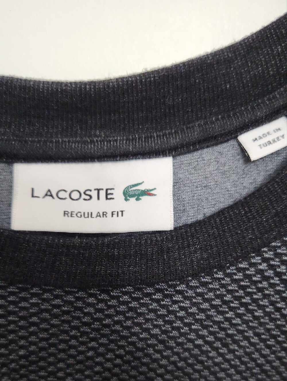 Lacoste Men's Short-Sleeve Crew Shirt in Charcoal Gray - Picture 2 of 7